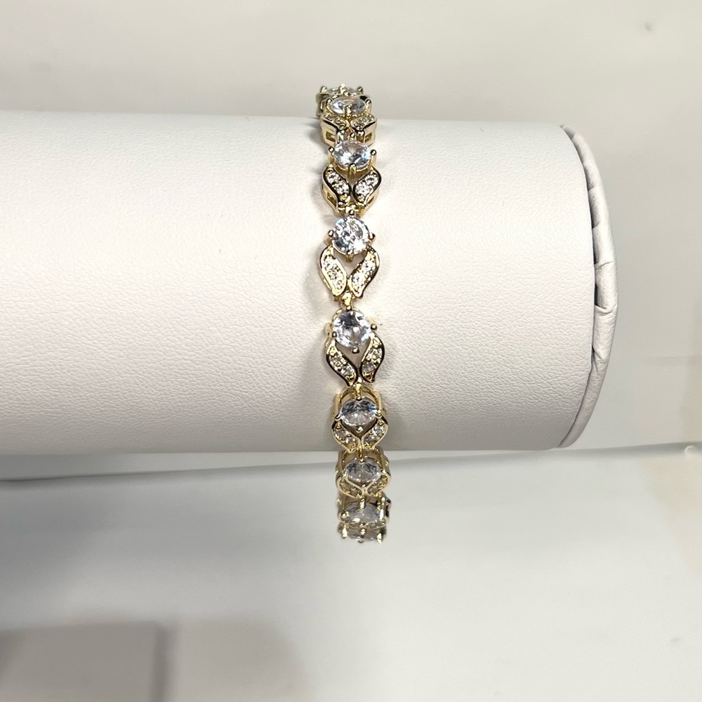 14k gold filled unique CZ stone bracelet